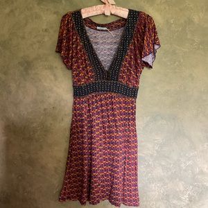 Vintage Y2K Kimchi Blue Bohemian Flutter Sleeve V-neck Mini Dress